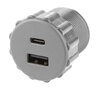 USB-lader 2 poorten inbouw - zilver